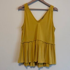 Chelsea28 Yellow Peplum Tank Top